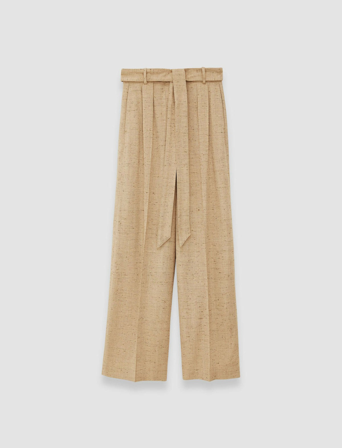 JOSEPH Fashion Women Speckled Silk Linen Atlas Trousers Sesame