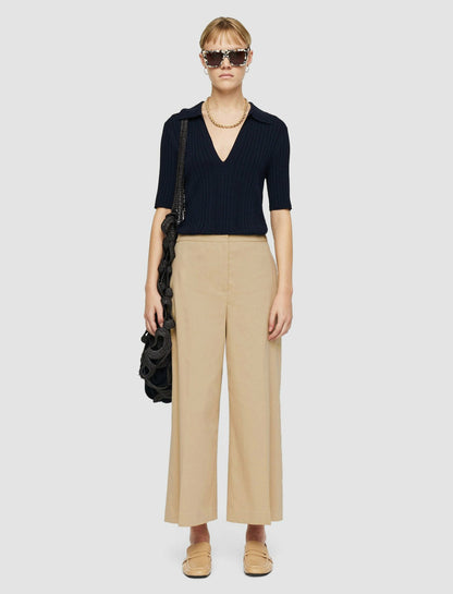 JOSEPH Fashion Women Temple Light Gabardine Stretch Trousers Sesame