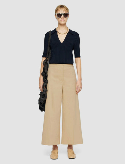 JOSEPH Fashion Women Temple Light Gabardine Stretch Trousers Sesame