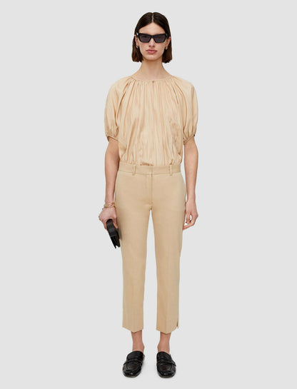 JOSEPH Fashion Women Bing Court Light Gabardine Stretch Trousers Sesame