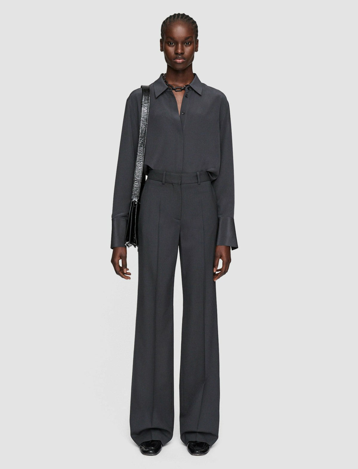 JOSEPH Fashion Women Morissey Tailoring Wool Stretch Trousers Slate