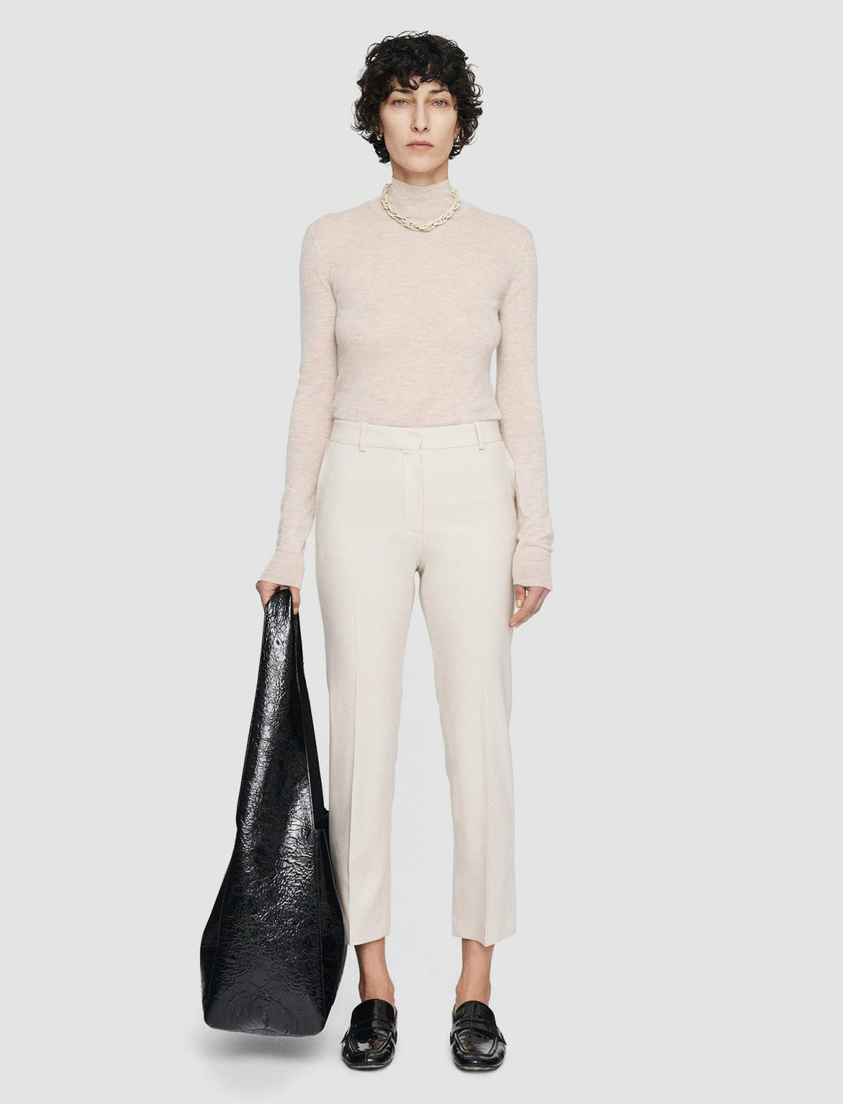 JOSEPH Fashion Women Tailoring Wool Stretch Coleman Trousers Oat
