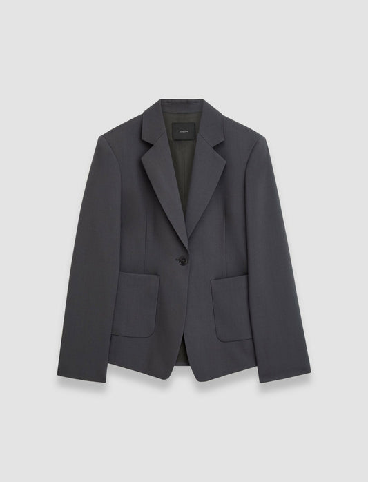 JOSEPH Fashion Women Glenview Tailoring Wool Stretch Jacket Slate