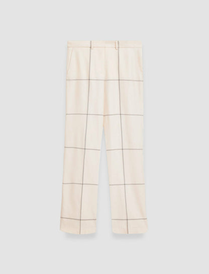 JOSEPH Fashion Women Wool Tartan Morissey Trousers Oat Combo