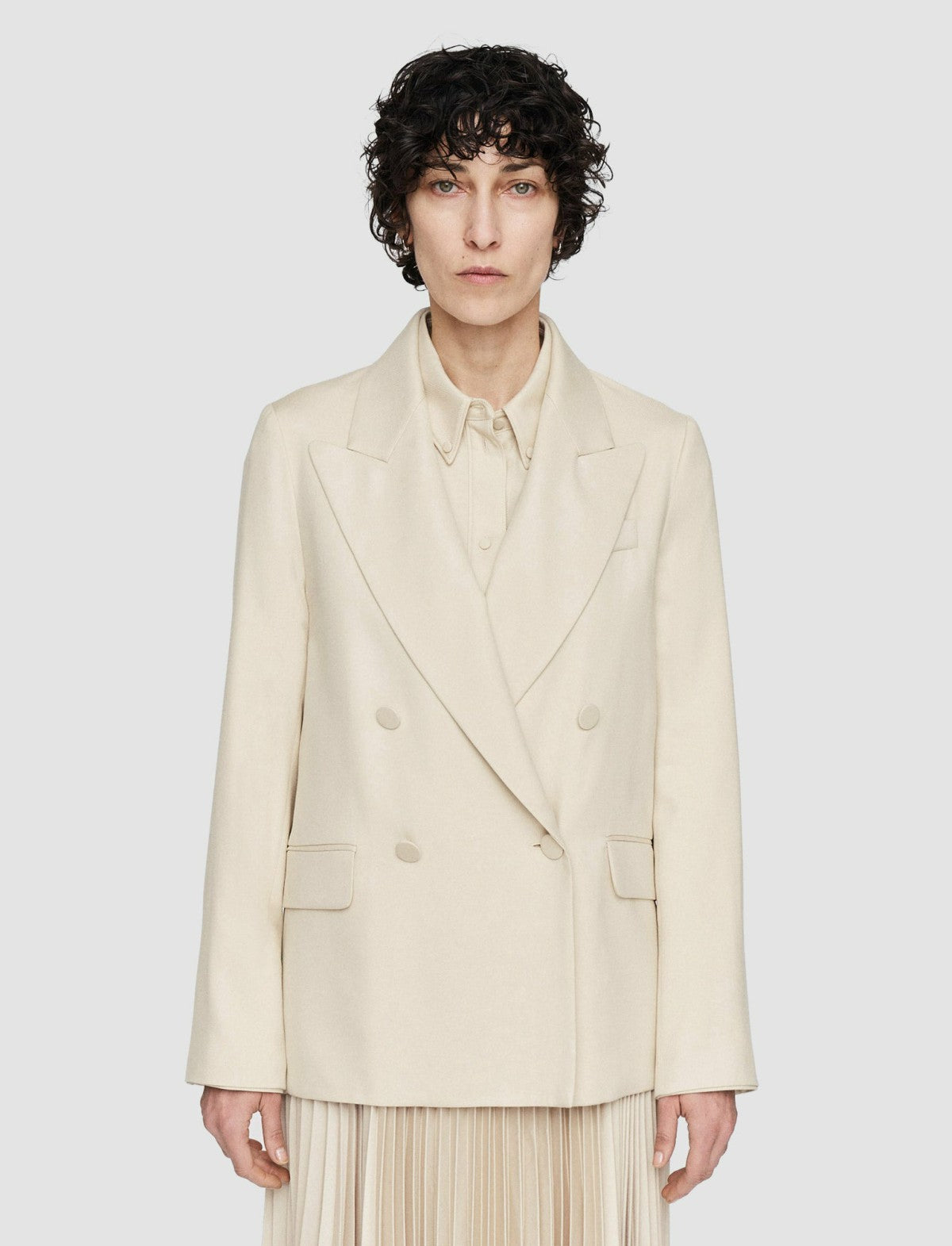 JOSEPH Fashion Women Viscose Twill Jaden Jacket Oat