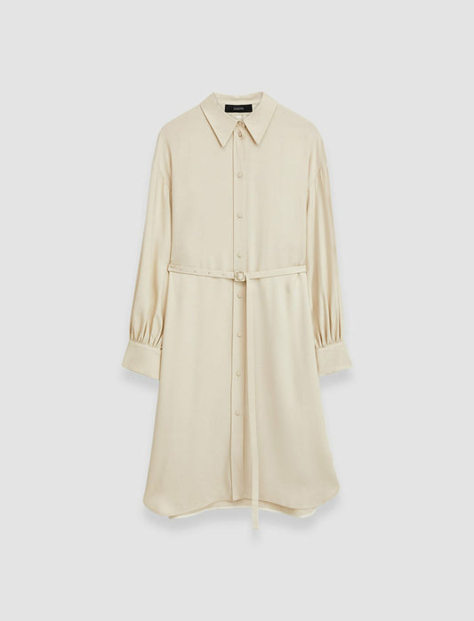 JOSEPH Fashion Women Viscose Twill Floreal Dress Oat
