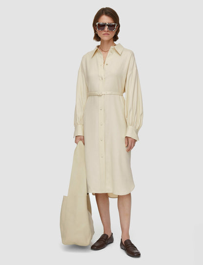 JOSEPH Fashion Women Viscose Twill Floreal Dress Oat