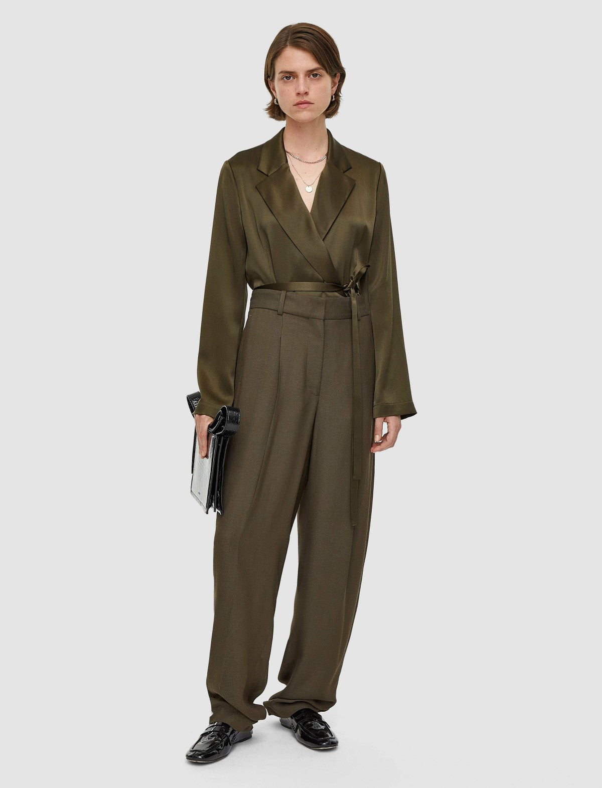 JOSEPH Fashion Women Viscose Twill Germain Trousers Hass Avocado