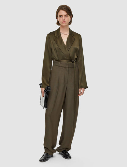 JOSEPH Fashion Women Viscose Twill Germain Trousers Hass Avocado