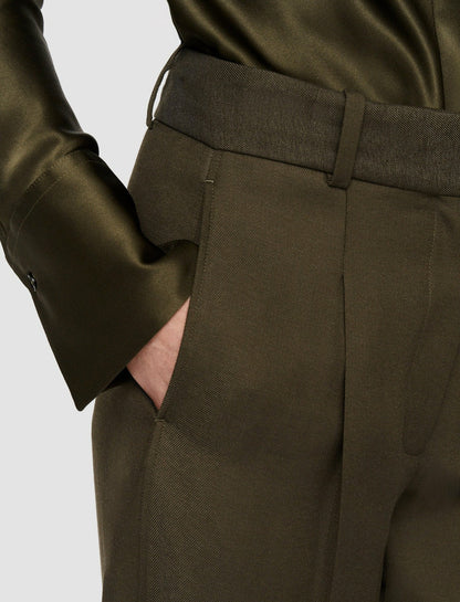 JOSEPH Fashion Women Viscose Twill Germain Trousers Hass Avocado