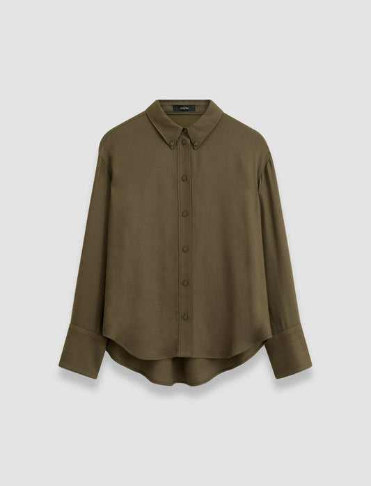 JOSEPH Fashion Women Viscose Twill Felicien Blouse Hass Avocado