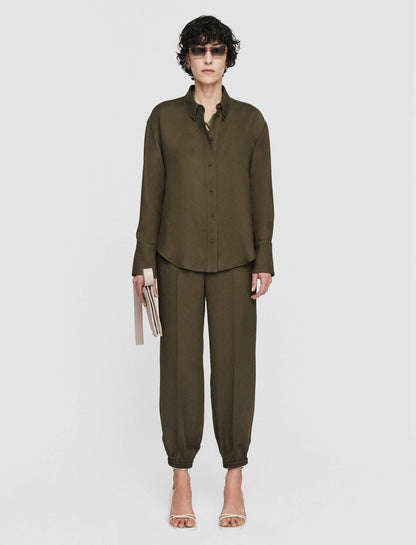 JOSEPH Fashion Women Viscose Twill Felicien Blouse Hass Avocado