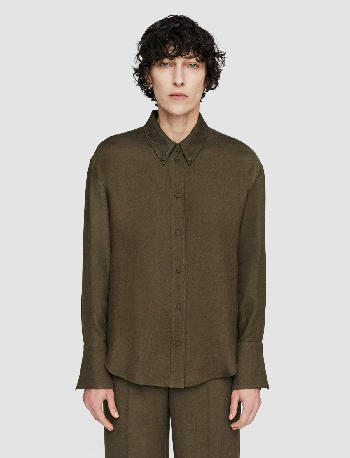 JOSEPH Fashion Women Viscose Twill Felicien Blouse Hass Avocado