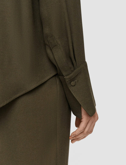 JOSEPH Fashion Women Viscose Twill Felicien Blouse Hass Avocado