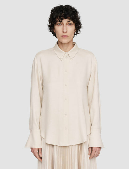 JOSEPH Fashion Women Viscose Twill Felicien Blouse Oat