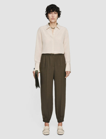 JOSEPH Fashion Women Viscose Twill Taio Trousers Hass Avocado