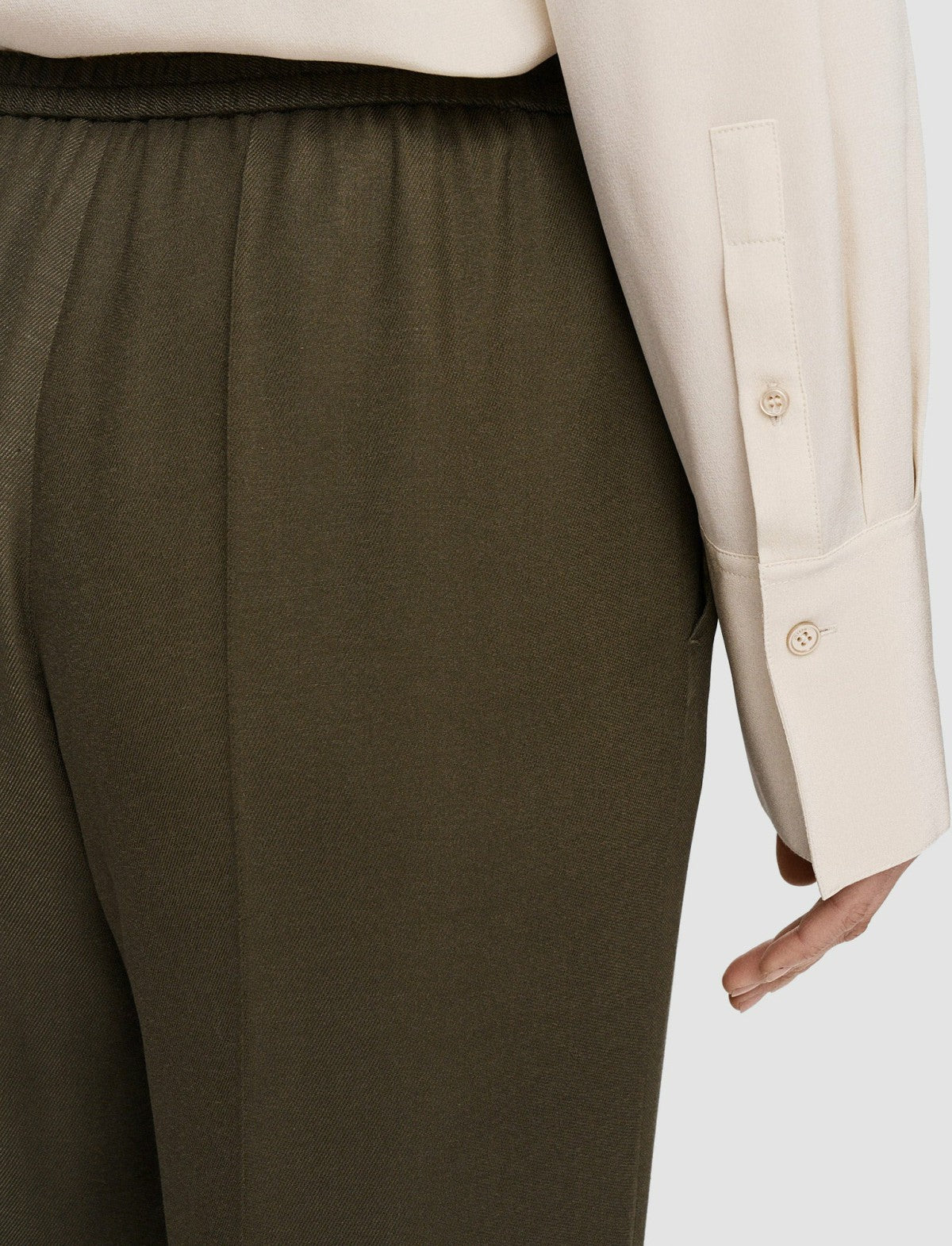 JOSEPH Fashion Women Viscose Twill Taio Trousers Hass Avocado