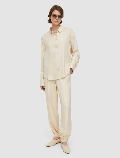 JOSEPH Fashion Women Viscose Twill Taio Trousers Oat