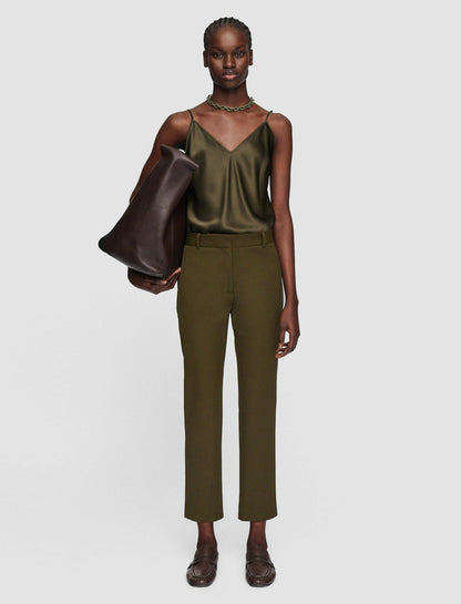 JOSEPH Fashion Women New Eliston Gabardine Stretch Trousers Hass Avocado