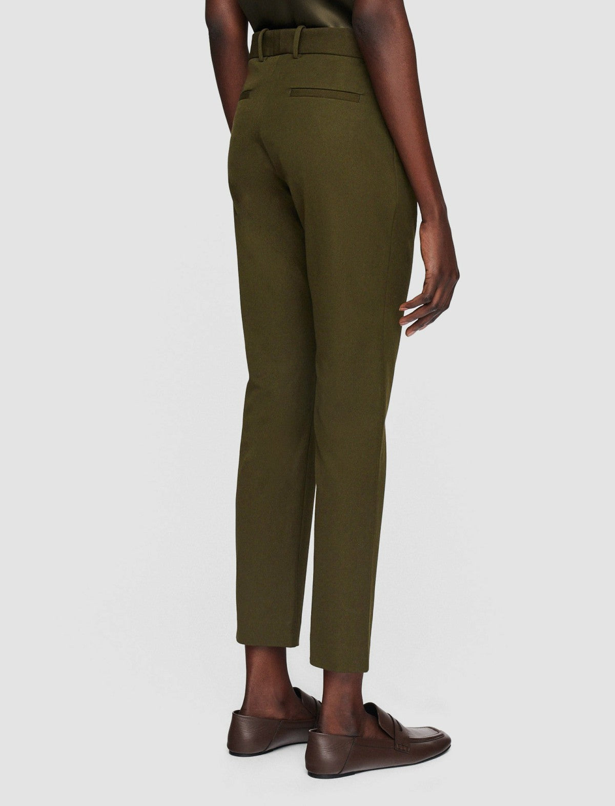 JOSEPH Fashion Women New Eliston Gabardine Stretch Trousers Hass Avocado