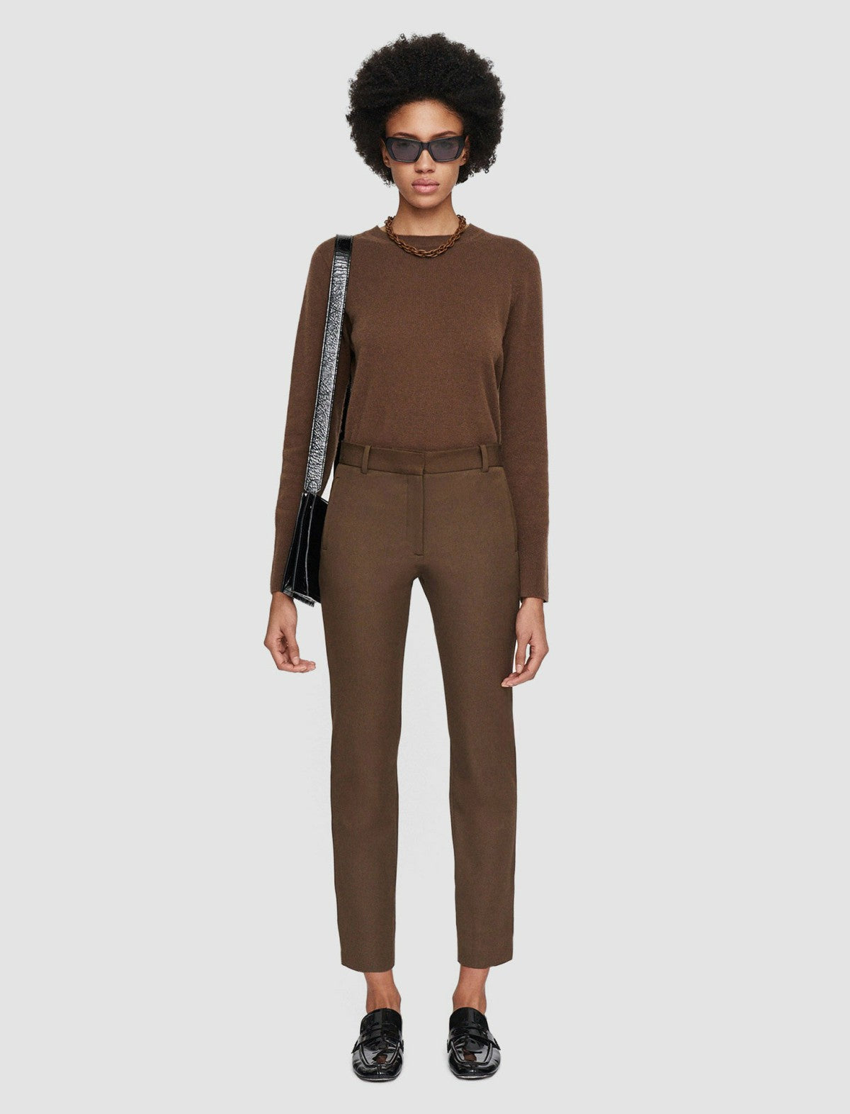 JOSEPH Fashion Women New Eliston Gabardine Stretch Trousers Arabica