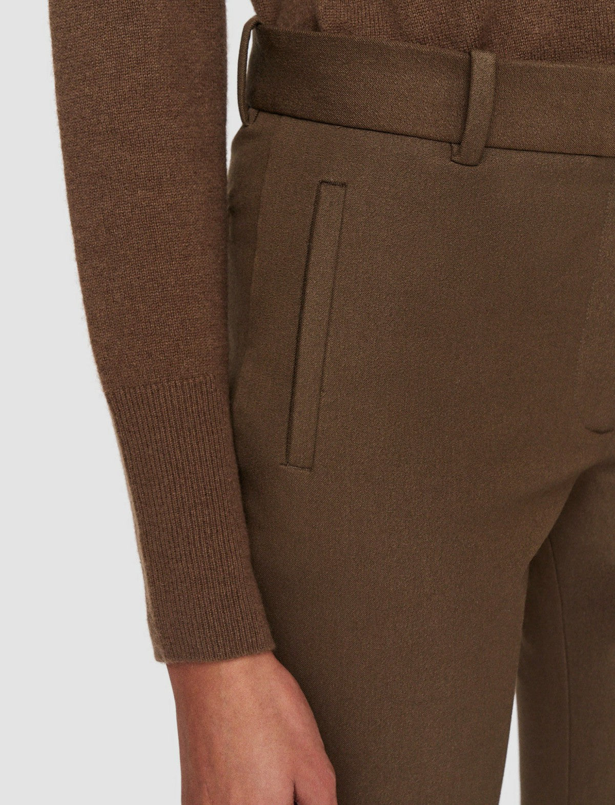 JOSEPH Fashion Women New Eliston Gabardine Stretch Trousers Arabica