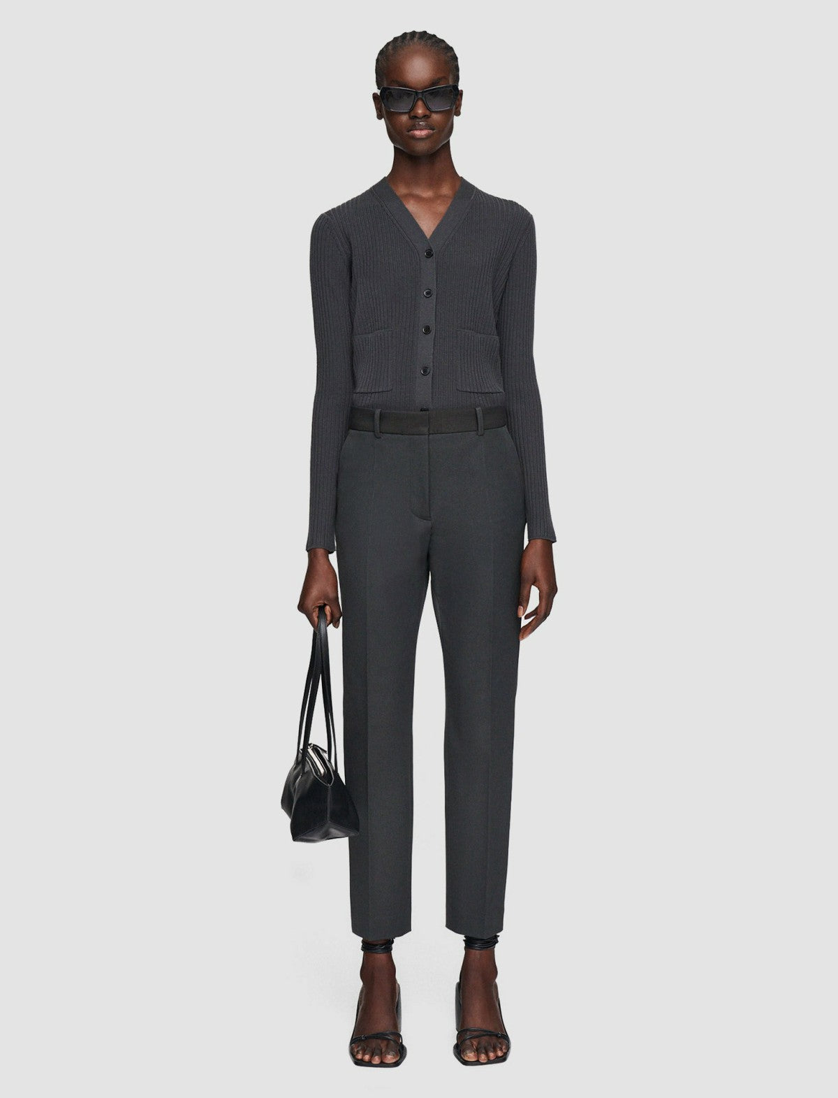 JOSEPH Fashion Women Coleman Gabardine Stretch Trousers Slate