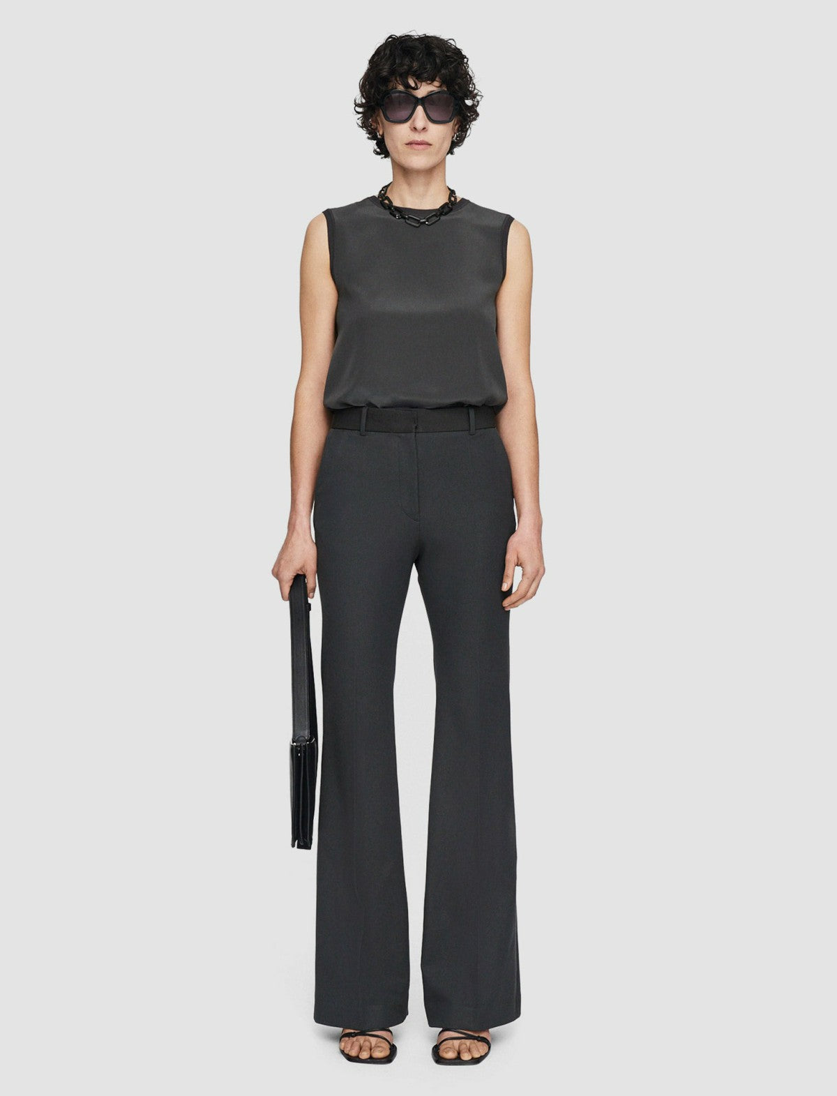 JOSEPH Fashion Women Tafira Gabardine Stretch Trousers Slate