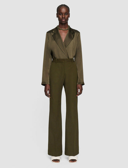 JOSEPH Fashion Women Tafira Gabardine Stretch Trousers Hass Avocado