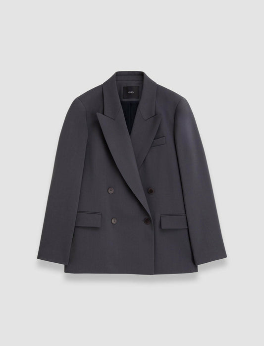 JOSEPH Fashion Women Jaden Tailoring Wool Stretch Jacket Slate