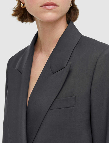 JOSEPH Fashion Women Jaden Tailoring Wool Stretch Jacket Slate