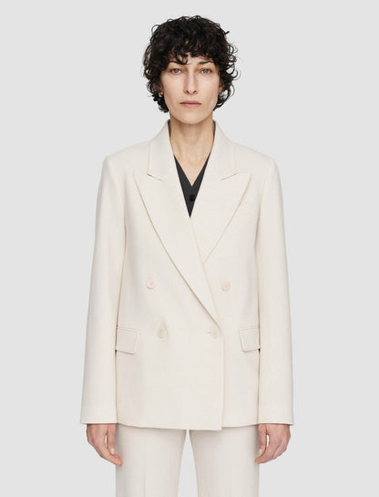 JOSEPH Fashion Women Jaden Tailoring Wool Stretch Jacket Oat