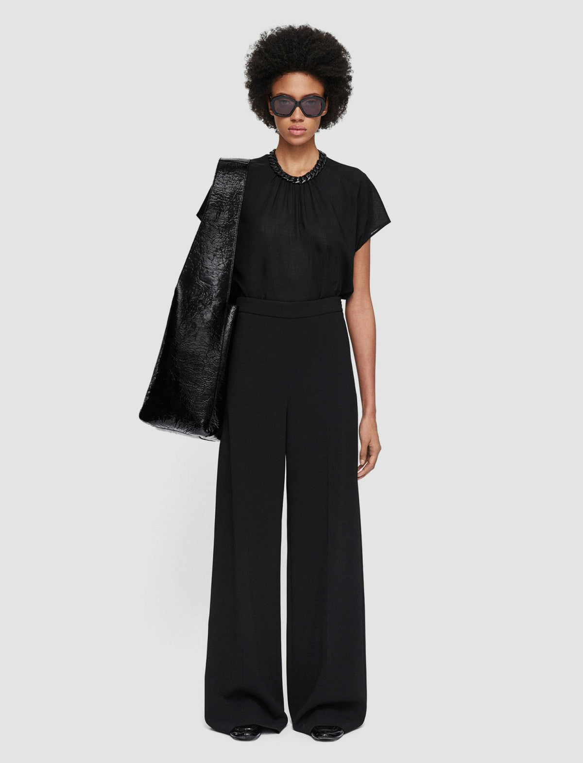 JOSEPH Fashion Women Alane Comfort Cady Trousers Black