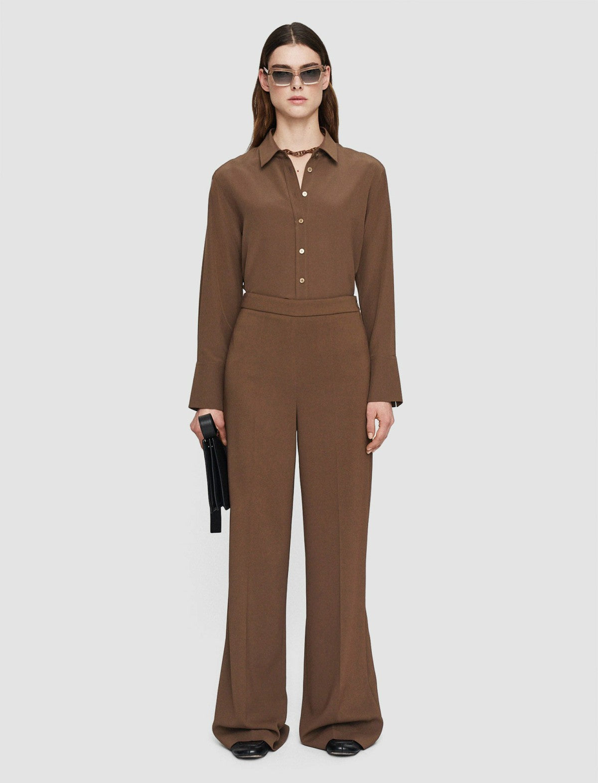 JOSEPH Fashion Women Alane Comfort Cady Trousers Arabica