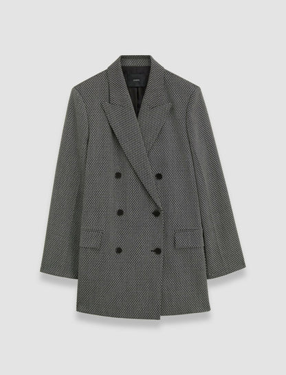 JOSEPH Fashion Women Cravate Wool Chapone Jacket Ivory/Black