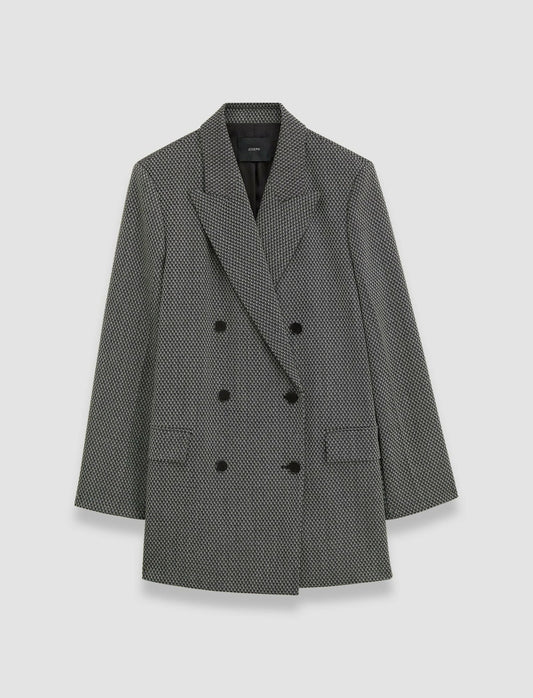 JOSEPH Fashion Women Cravate Wool Chapone Jacket Ivory/Black