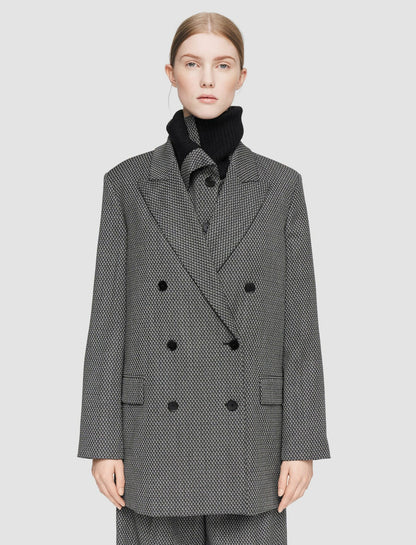 JOSEPH Fashion Women Cravate Wool Chapone Jacket Ivory/Black