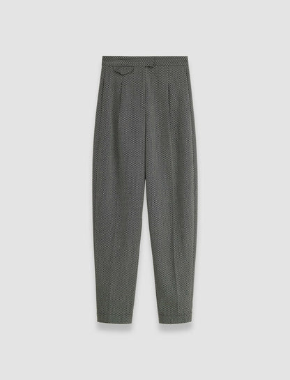 JOSEPH Fashion Women Cravate Wool Flocon Trousers Ivory/Black