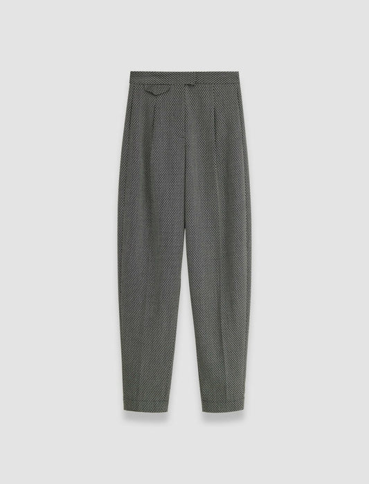 JOSEPH Fashion Women Cravate Wool Flocon Trousers Ivory/Black