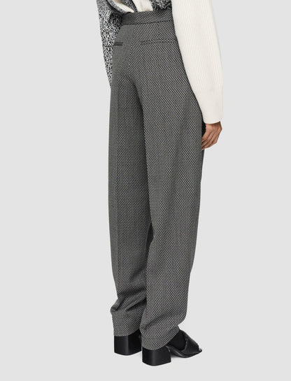 JOSEPH Fashion Women Cravate Wool Flocon Trousers Ivory/Black