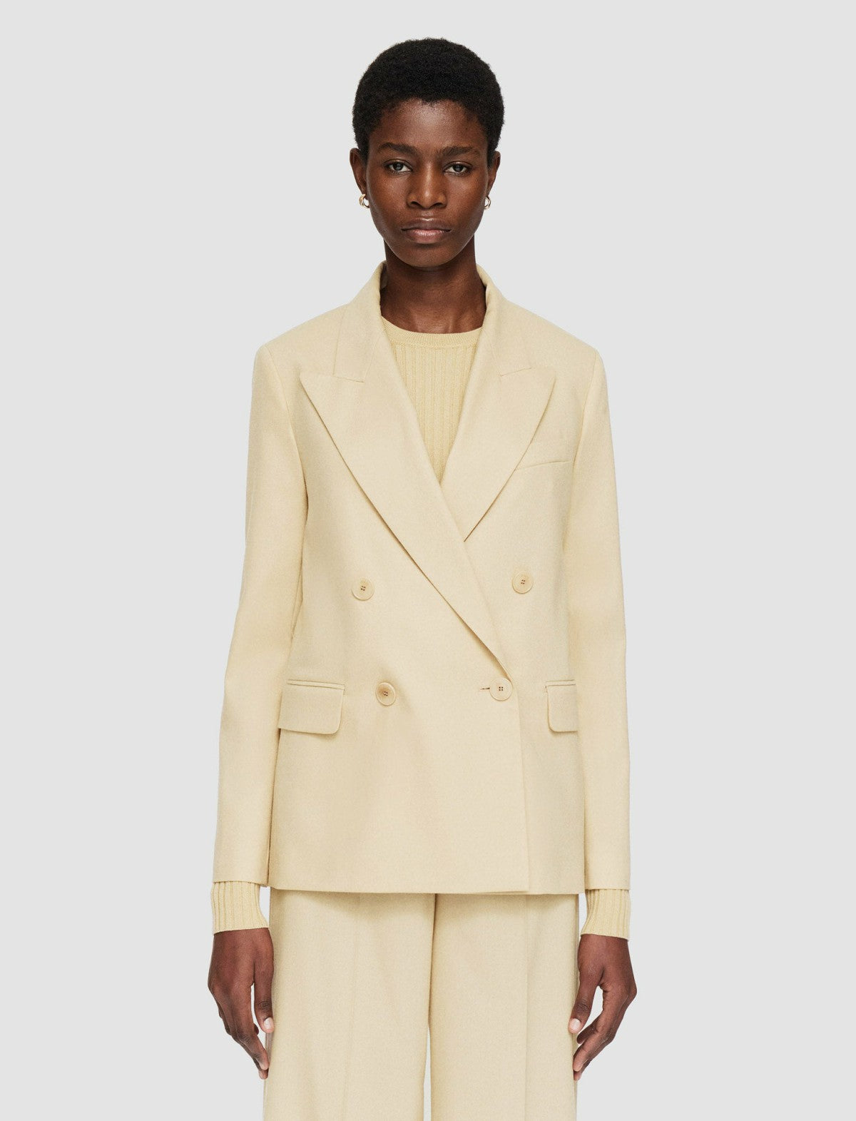 JOSEPH Fashion Women Light Wool Flannel Jaden Jacket Champagne