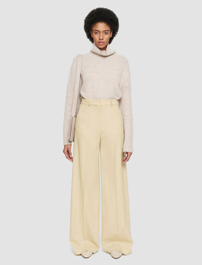 JOSEPH Fashion Women Light Wool Flannel Alana Trousers Champagne