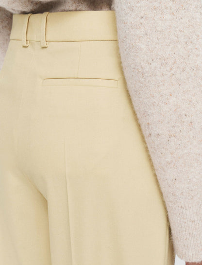 JOSEPH Fashion Women Light Wool Flannel Alana Trousers Champagne