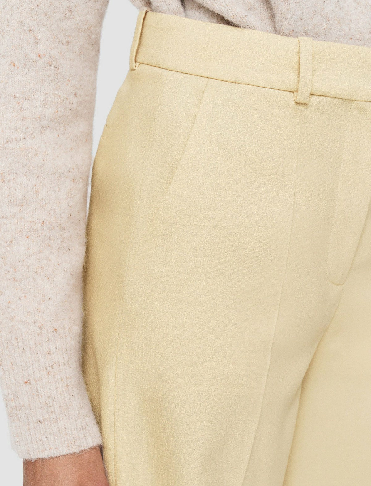 JOSEPH Fashion Women Light Wool Flannel Alana Trousers Champagne
