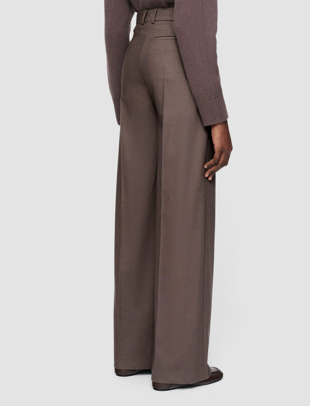 JOSEPH Fashion Women Light Wool Flannel Alana Trousers Carob