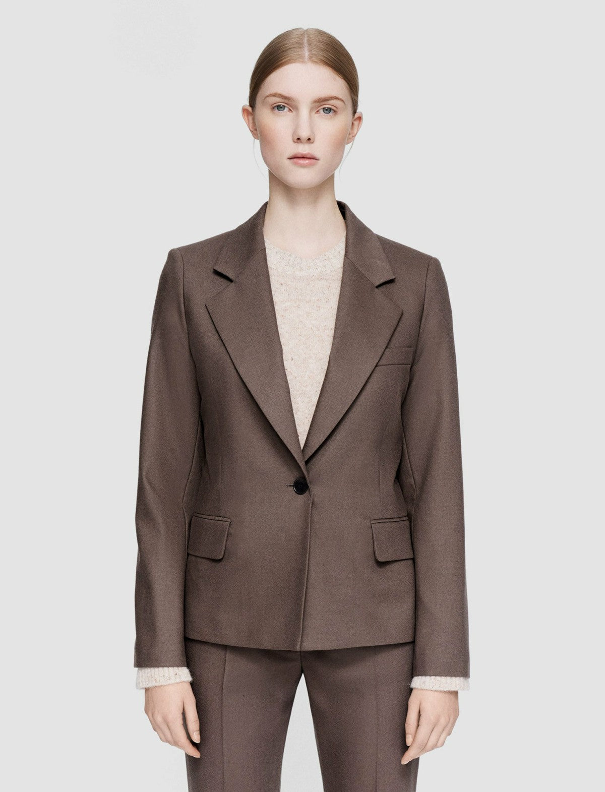 JOSEPH Fashion Women Light Wool Flannel Fernand Jacket Carob