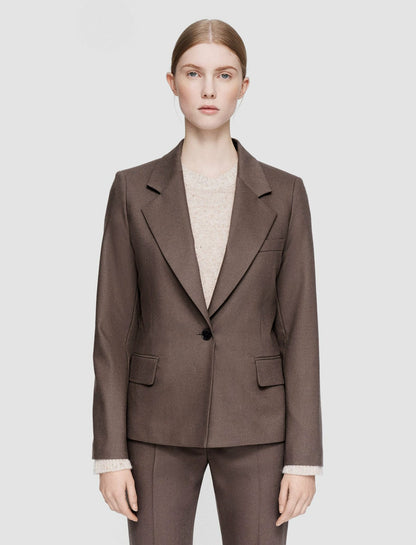 JOSEPH Fashion Women Light Wool Flannel Fernand Jacket Carob