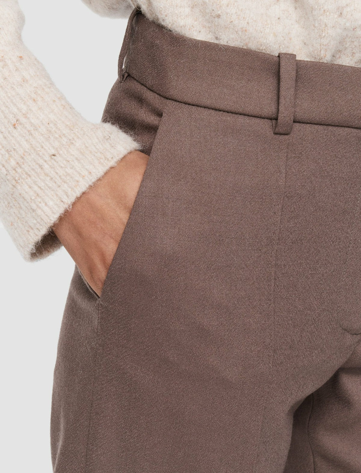 JOSEPH Fashion Women Light Wool Flannel Coleman Trousers Carob
