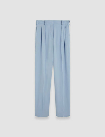 JOSEPH Fashion Women Bucklel Tailoring Crepe Trousers Faded Sky