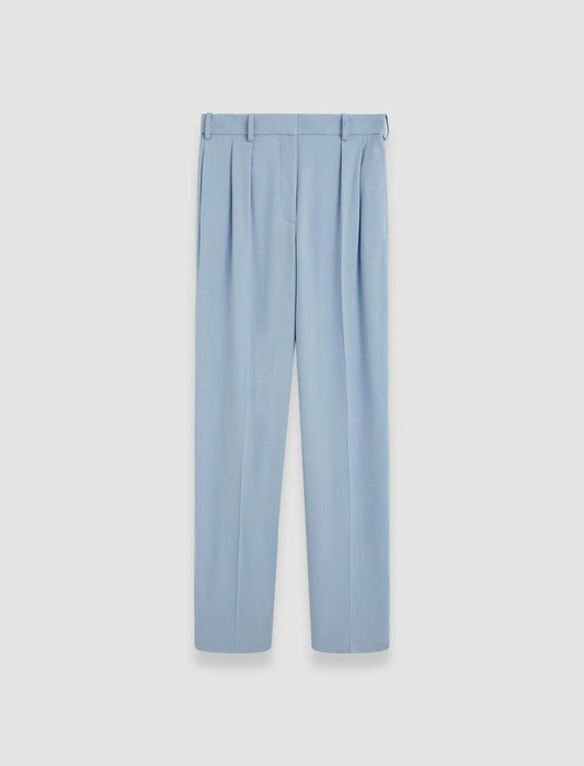 JOSEPH Fashion Women Bucklel Tailoring Crepe Trousers Faded Sky